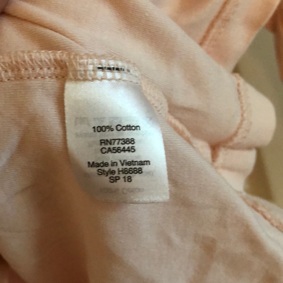 J. Crew Factory Pink Scallop Edge 3/4 Sleeve Top - Picture 3 of 3